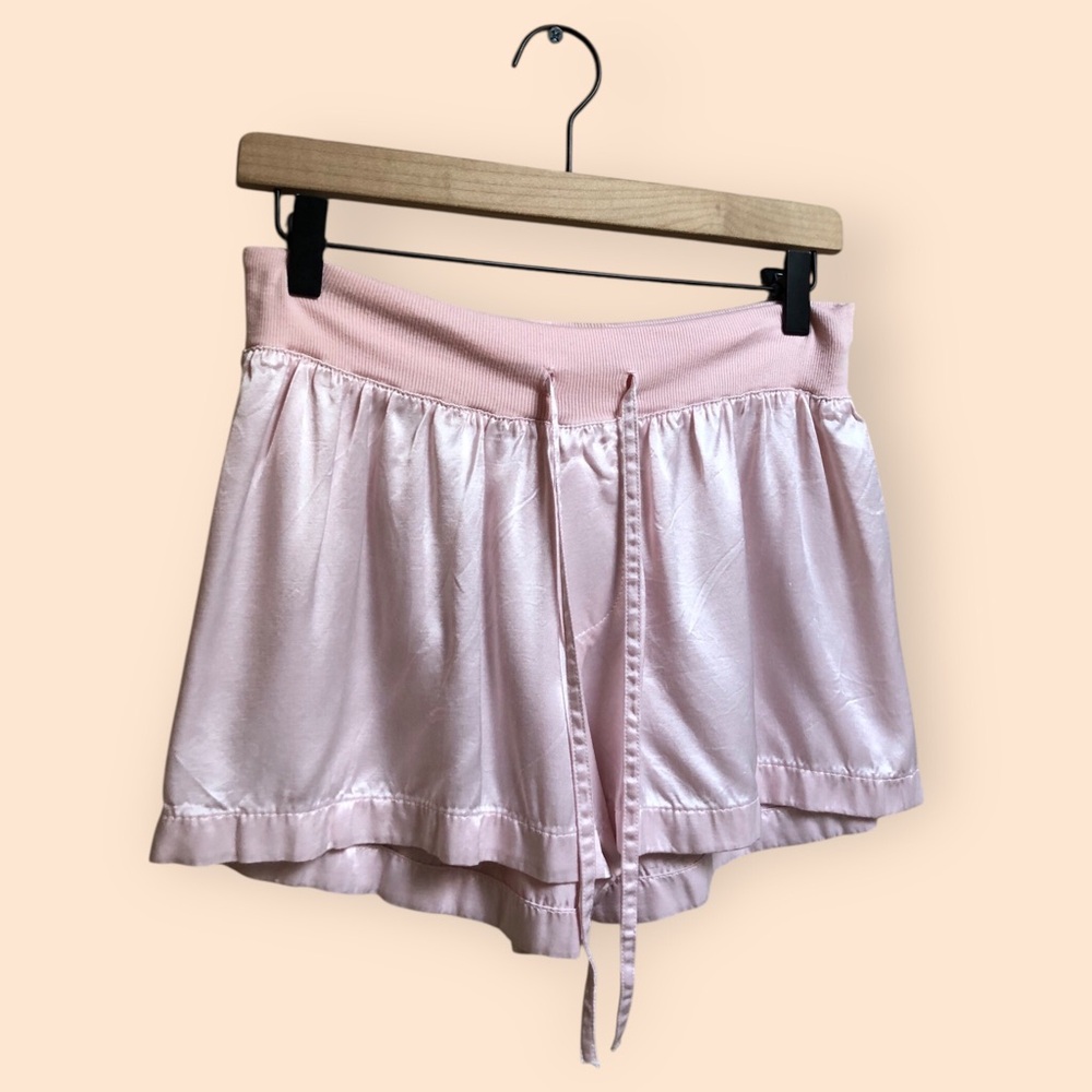 PJ Harlow Mikel Satin Shorts Blush Pink Signature Satin Boxer USA Women’s Small - Picture 4 of 8